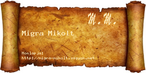 Migra Mikolt névjegykártya